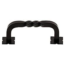 3" Normandy Twist Pull with Backplate, Patina Black