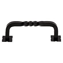 3-3/4" Normandy Twist Pull with Backplate, Patina Black