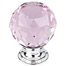 1-3/8" Crystal Knob, Polished Chrome