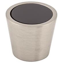 13/16" Black Crystal Center Knob, Brushed Satin Nickel