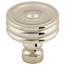 1-1/4" Devon Brixton Ridged Knob, Polished Nickel