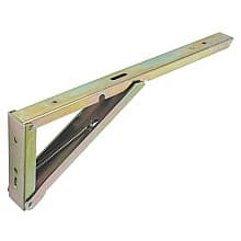 10" Folding Shelf Bracket, Yellow Zinc Finish