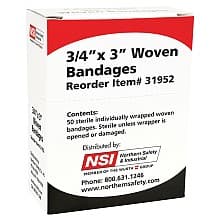 3/4" x 3" Woven Adhesive First Aid Bandage (50/Box)