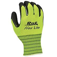 Cotton Rubber Palm String Knit Gloves, Hi-Vis Lime