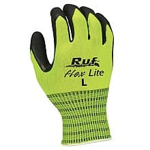 Medium Cotton Rubber Palm String Knit Gloves, Hi-Vis Lime