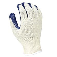 String Knit/Rubber String Knit Gloves, White/Blue