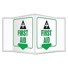 3D Projection™ Eye Wash Sign, Green On White