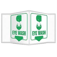 3D Projection™ First Aid Sign, Black/Green On White
