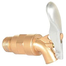 Lockable Drum Faucet with Fixed Nozzle, Brass Plated