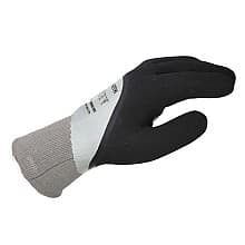 Tigerflex Thermo Dry Polyester Nitrile Foam Coated Gloves, Black/Gray/White