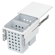 WASH Space XX Double 31QT Under-Drawer Hamper System for 16-1/2" Cabinet Opening, White
