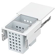 WASH Space XX Double 31QT Under-Drawer Hamper System for 19-1/2" Cabinet Opening, White