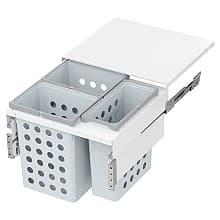 WASH Space XX Triple 31QT/22QT Under-Drawer Hamper System for 22-1/2" Cabinet Opening, White