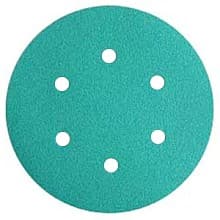 6" Emerald Hook & Loop 6 Holes Sanding Disc, Aluminum Oxide on Film (50/Box)