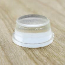 1/2" Rubber Door Bumpers, Clear, Cylindrical, 200 per Sheet