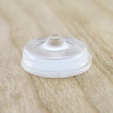 1/2" Rubber Specialty Door Bumpers, 0.2" High, Clear, Specialty, 50 per Sheet