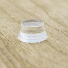 3/8" Rubber Specialty Door Bumpers, Clear, Cylindrical, 50 per Sheet