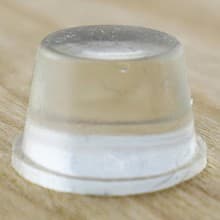 0.65" Polyurethane Door Bumpers, Clear, Cylindrical, 32 per Sheet