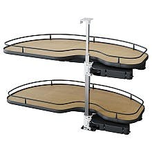 2-Tier Scalea Blind Corner Pull-Out with PAM and Soft-Closing for 15" Cabinet Opening, Maple