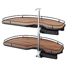 2-Tier Scalea Blind Corner Pull-Out with PAM and Soft-Closing for 21" Cabinet Opening, Walnut