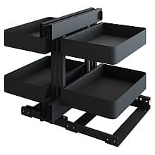 2-Tier Planero Full Access Blind Corner Pull-Out with Soft-Closing for 17.5" Cabinet Opening, Carbon Steel Gray