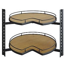 Kidney Shaped 2 Tray Scalea Lazy Susan, Maple