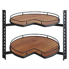 Kidney Shaped 2 Tray Scalea Lazy Susan, Walnut
