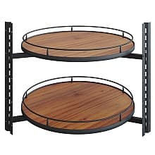 27" Full-Circle Shaped 2 Tray Scalea Lazy Susan, Walnut