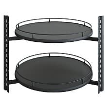 Full-Circle Shaped 2 Tray Scalea Lazy Susan, Carbon Steel Gray