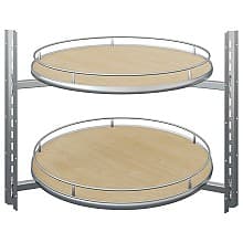 Scalea Full-Circle Poleless 2-Tray Lazy Susan Kit, Maple