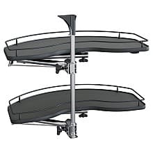 2-Tier Scalea Blind Corner Pull-Out with Soft-Closing for 18" Cabinet Opening, Carbon Steel Gray