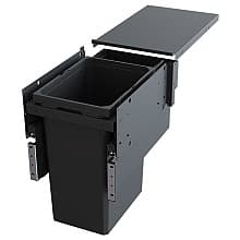 Single 31 QT Top-Mount Waste Container Pullout with Soft-Closing for 1-1/2" Face Frame, Gray