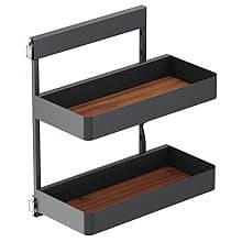 10.05" 2-Tier Planero Base Cabinet Organizer with Soft-Closing for 12" Cabinet Opening, Walnut, 25.5" High