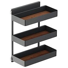 10.05" 3-Tier Planero Base Cabinet Organizer with Soft-Closing for 12" Cabinet Opening, Walnut, 25.5" High