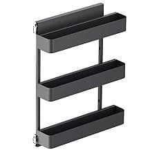 10.05" 3-Tier Planero Base Cabinet Organizer with Soft-Closing for 12" Cabinet Opening, Carbon Steel Gray, 30.5" High