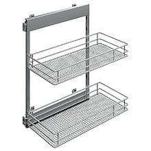 2-Tier Saphir Base Cabinet Organizer with Soft-Closing, Platinum, 30.5" High