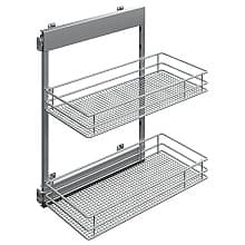 2-Tier Saphir Base Cabinet Organizer with Soft-Closing, Platinum, 25.5" High