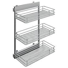 3-Tier Saphir Base Cabinet Organizer with Soft-Closing, Platinum, 25.5" High