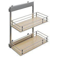 2-Tier Scalea Platinum Line Base Cabinet Organizer with Soft-Closing, Maple, 25.5" High
