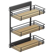 10.05" 3-Tier Scalea Base Cabinet Organizer with Soft-Closing for 12" Cabinet Opening, Maple, 25.5" High