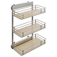 3-Tier Scalea Platinum Line Base Cabinet Organizer with Soft-Closing, Maple, 30.5" High