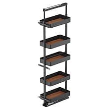 76.75" 5-Shelf Planero Pullout Pantry with PAM and Soft-Closing, Walnut