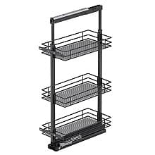 47.25" 3-Shelf Saphir Wire Pullout Pantry with PAM and Soft-Closing, Carbon Steel Gray