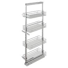 57" 4-Shelf Saphir Pantry Pull-Out with Soft-Closing, Platinum