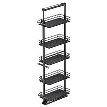 76.75" 5-Shelf Scalea Pullout Pantry with PAM and Soft-Closing, Carbon Steel Gray