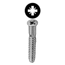 Wurth Flat Head Confirmat Screws, Pozi Drive Standard Thread and Blunt Point