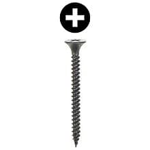 #7 x 1-1/4" Bugle Head Drywall Screw, Phillips Drive Fine Thread and Sharp Point, Black, Box of 8 Thousand by Wurth