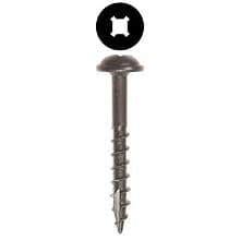 Wurth Round Washer Head Face Frame/Pocket-Hole Screws, Square/Phillips Drive Coarse Thread and Type 17 Auger Point