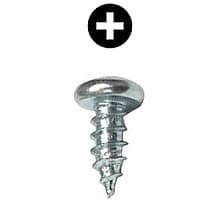 #6 x 1/2" Pan Head Hinge/Drawer Slide Screw, Phillips Drive Chipboard Thread and Sharp Point, Zinc, Box of Thousand by Wurth