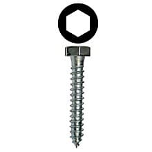 #5/16 x 3" Bolt Head Installation Screw, Hex Drive Coarse Thread and Sharp Point, Zinc, Box of Hundred by Wurth